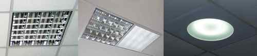 Светильник для потолка типа Армстронг. Врезанные в декоративную плитку осветительные приборы